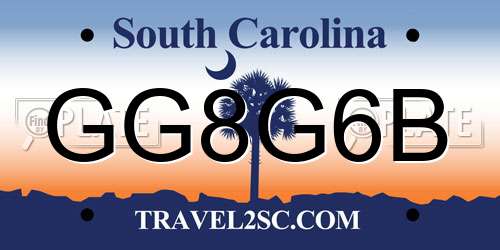GG8G6B South Carolina License Plate