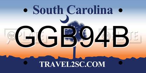 GGB94B South Carolina License Plate
