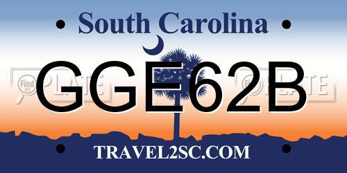 GGE62B South Carolina License Plate