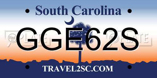 GGE62S South Carolina License Plate