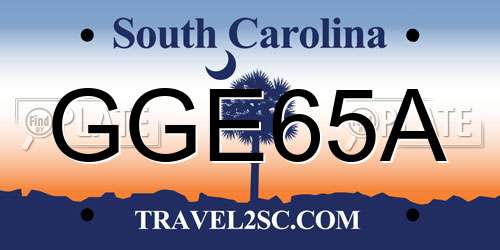 GGE65A South Carolina License Plate