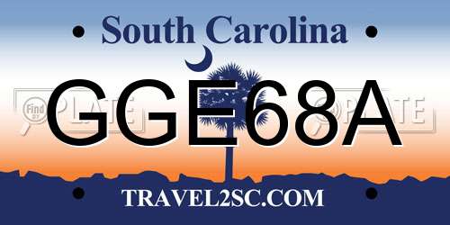 GGE68A South Carolina License Plate