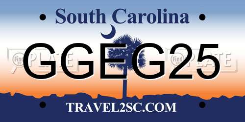 GGEG25 South Carolina License Plate