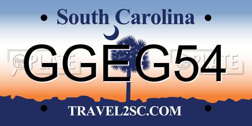 GGEG54 South Carolina License Plate