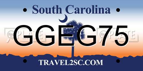 GGEG75 South Carolina License Plate