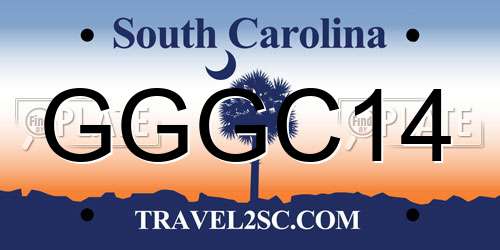 GGGC14 South Carolina License Plate