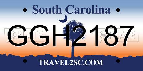 GGH2187 South Carolina License Plate