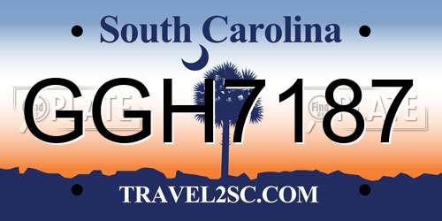 GGH7187 South Carolina License Plate