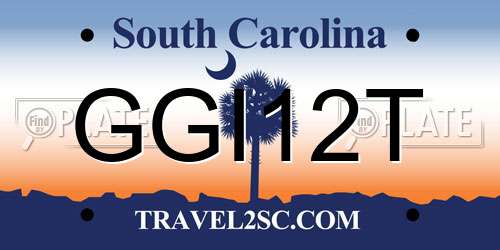 GGI12T South Carolina License Plate
