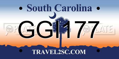 GGI177 South Carolina License Plate