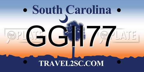 GGII77 South Carolina License Plate