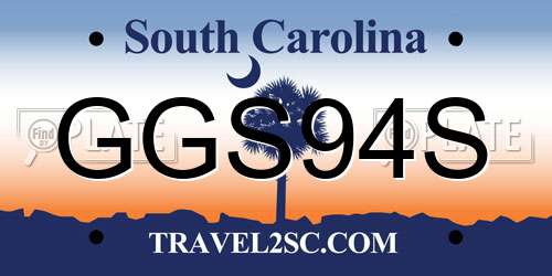 GGS94S South Carolina License Plate