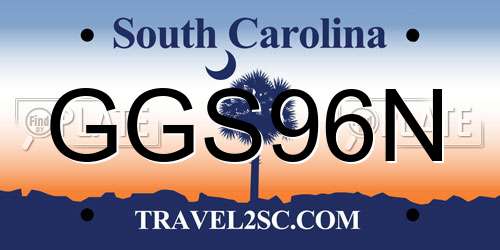 GGS96N South Carolina License Plate