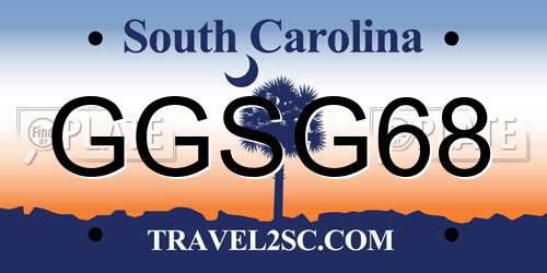 GGSG68 South Carolina License Plate