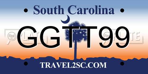 GGTT99 South Carolina License Plate