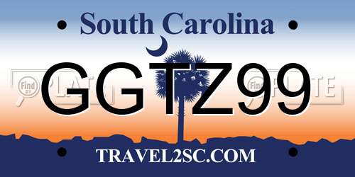 GGTZ99 South Carolina License Plate