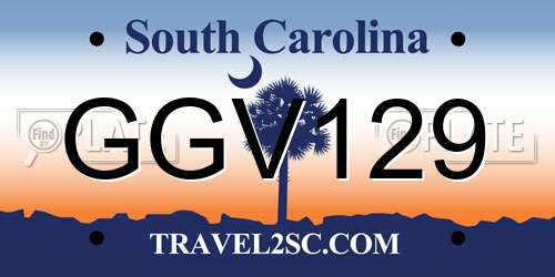 GGV129 South Carolina License Plate