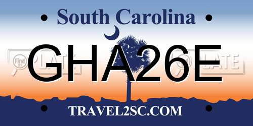 GHA26E South Carolina License Plate