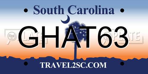 GHAT63 South Carolina License Plate