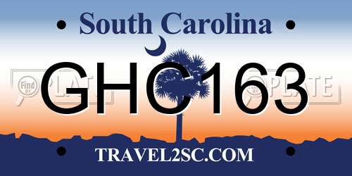 GHC163 South Carolina License Plate
