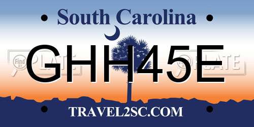 GHH45E South Carolina License Plate