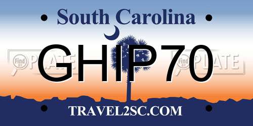 GHIP70 South Carolina License Plate