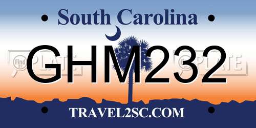 GHM232 South Carolina License Plate