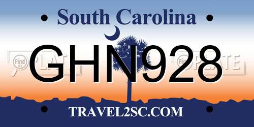 GHN928 South Carolina License Plate