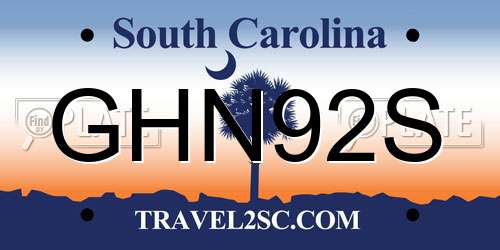 GHN92S South Carolina License Plate