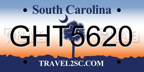 GHT5620 South Carolina License Plate