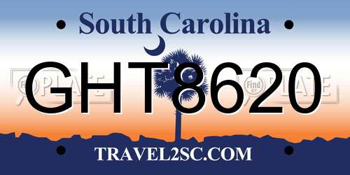GHT8620 South Carolina License Plate