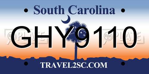 GHY9110 South Carolina License Plate
