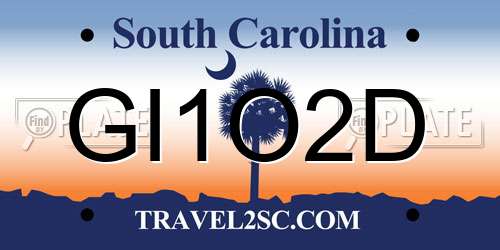 GI1O2D South Carolina License Plate