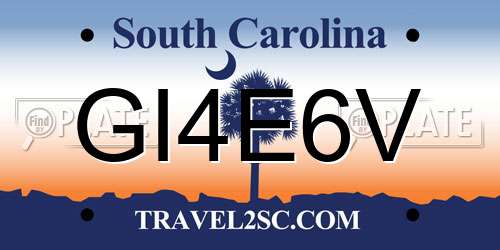 GI4E6V South Carolina License Plate