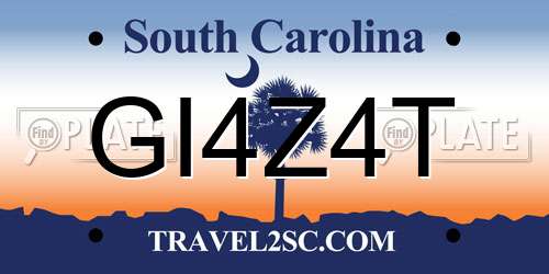 GI4Z4T South Carolina License Plate
