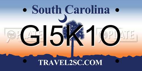 GI5K1O South Carolina License Plate