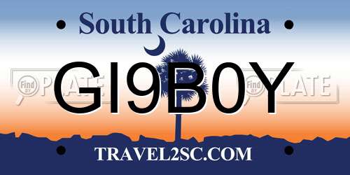 GI9B0Y South Carolina License Plate