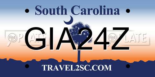 GIA24Z South Carolina License Plate