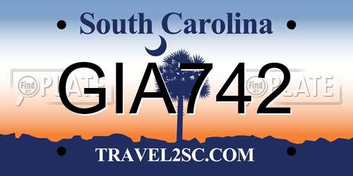 GIA742 South Carolina License Plate