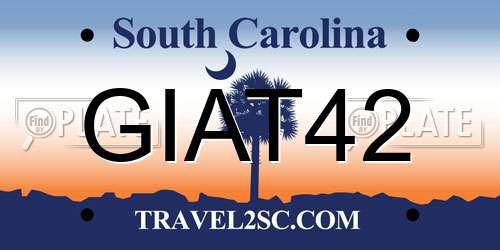 GIAT42 South Carolina License Plate