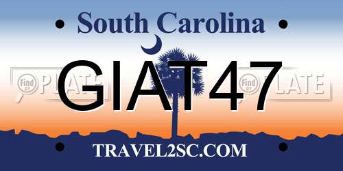 GIAT47 South Carolina License Plate