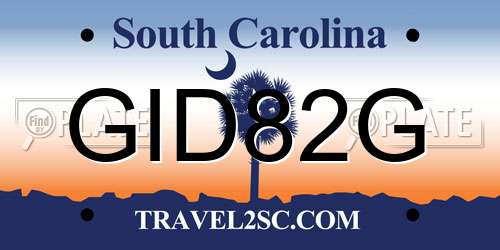 GID82G South Carolina License Plate
