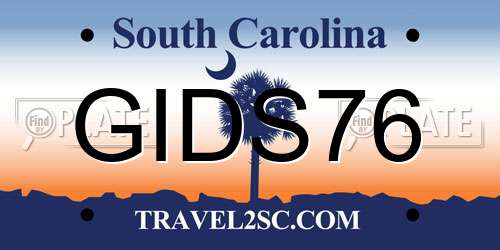 GIDS76 South Carolina License Plate