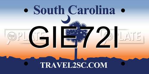 GIE72I South Carolina License Plate