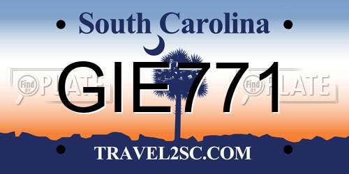GIE771 South Carolina License Plate
