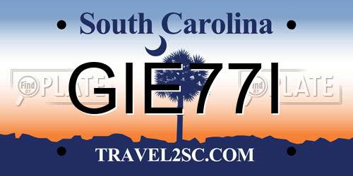 GIE77I South Carolina License Plate