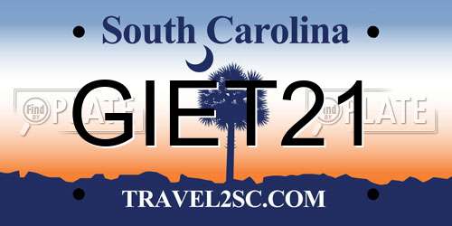 GIET21 South Carolina License Plate
