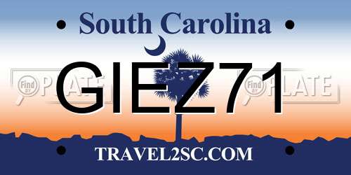 GIEZ71 South Carolina License Plate