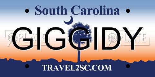 GIGGIDY South Carolina License Plate