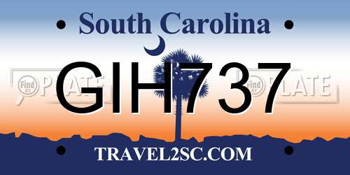 GIH737 South Carolina License Plate